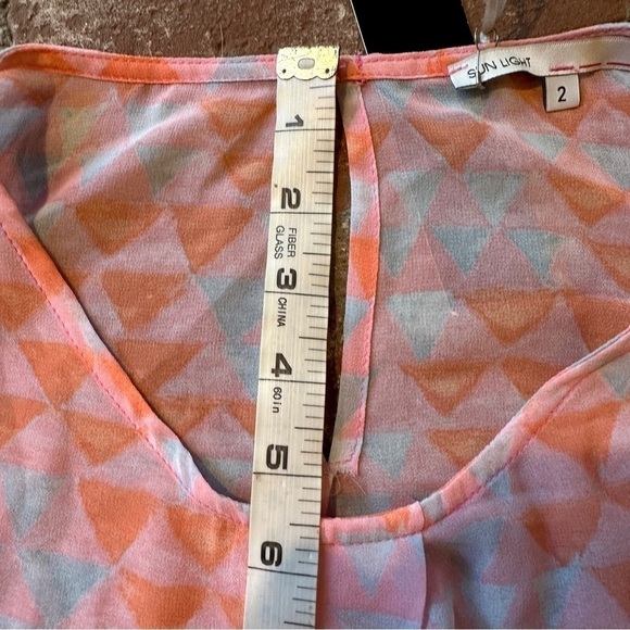 Sun Light Paris pink, orange & light blue flowy blouse - Picture 11 of 13